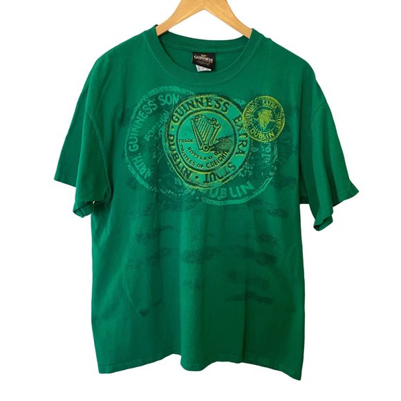 Guinness Other - Mens Sz XL Guinness Dublin Extra Stout T-Shirt Green Graphic Print 100% Cotton